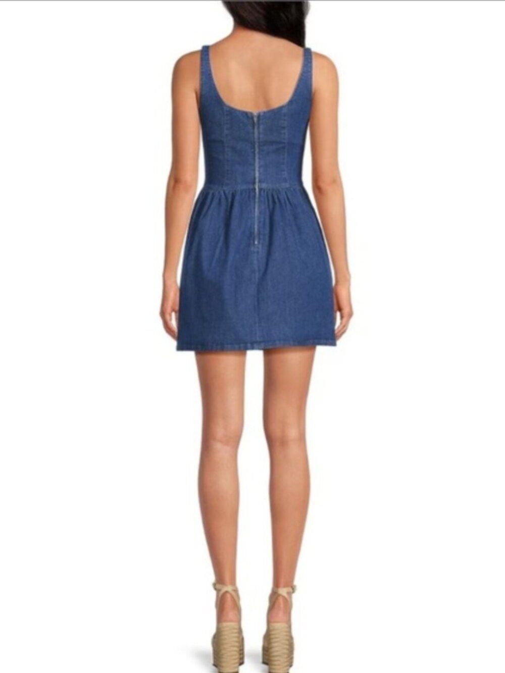 Gianni Bini Scoop neck and back Sleeveless Denim Mini Dress Size 8 - Picture 2 of 7